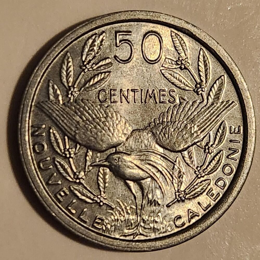 Beautiful vintage 1949 50 Centimes coin from New Caledonia